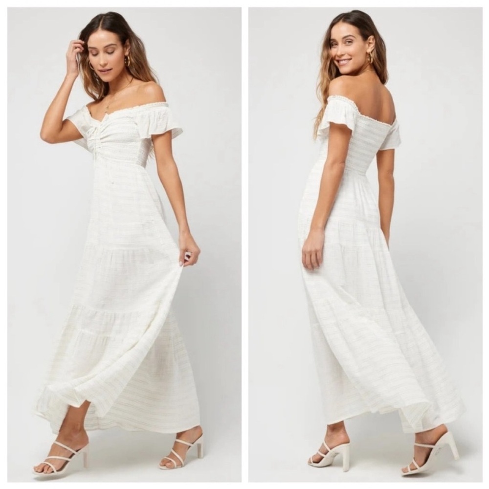 NEW L*Space Women’s Lucia Beach Fling Midi Dress in Cream